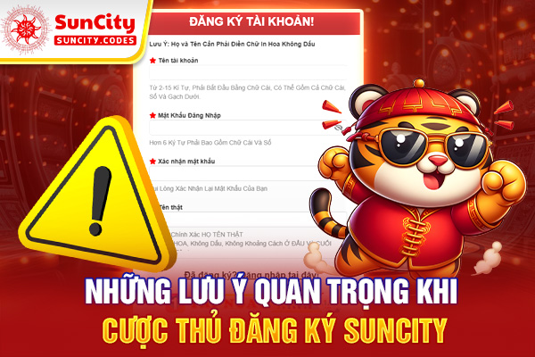 Những lưu ý quan trọng khi hội viên đăng ký SUNCITY